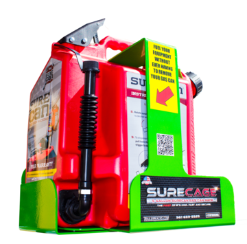 BK043-SURECAGE 5 GALLON LOCKABLE SURECAN GAS CAN RACK