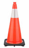 28" Orange Traffic Cone Black Base, 7 lbs w/6" Reflective Collar