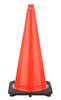 28" Orange Traffic Cone Black Base, 7 lbs w/6" Reflective Collar